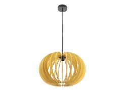 AKUNADECOR Colgante En Madera Natural Modelo Olmo 1 Luz Beige New