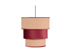New AKUNADECOR Colgante Lucio De 3 Pantallas Y Una Luz E27 Vino Rojo