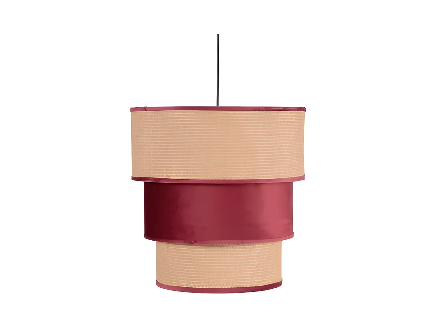 New AKUNADECOR Colgante Lucio De 3 Pantallas Y Una Luz E27 Vino Rojo