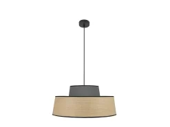 Clearance AKUNADECOR Colgante 1luz Natural/gris Modelo Jia Negro