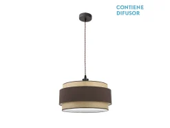 Online AKUNADECOR Colgante Marron/ Natural Modelo Kandy 2xe27 Regulable Marru00f3n