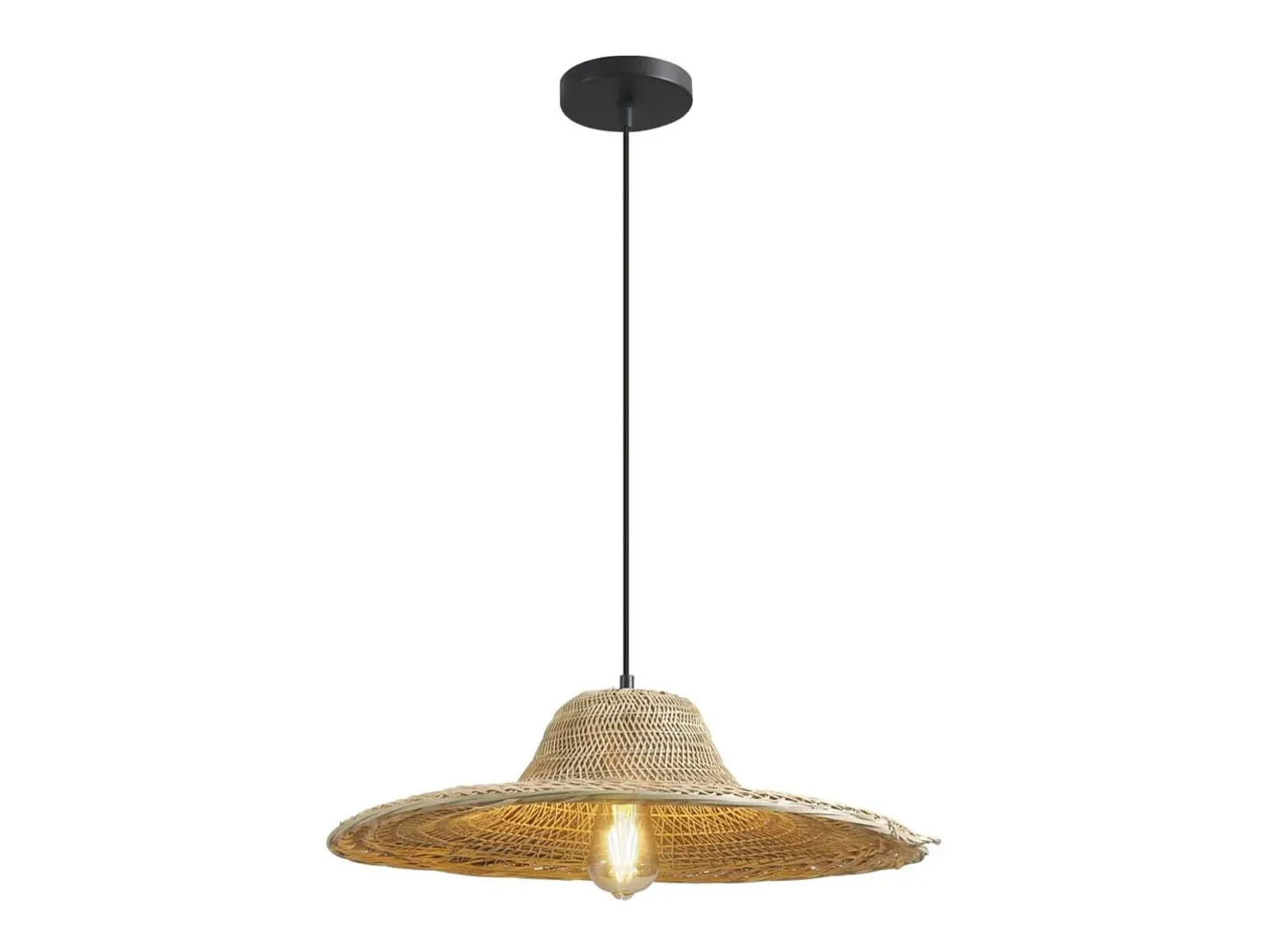 Lámpara Suspendida-Colgante modelo Bruno acabado natural 25 cm(alto)53 cm(ancho)53 cm(largo) Marru00f3n