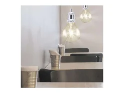 Outlet Colgante modelo Eduardo acabado cromo 14 cm(alto) 10 cm(ancho)10 cm(fondo Gris