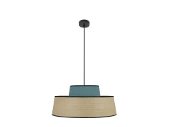 AKUNADECOR Colgante Modelo Jia Natural/turquesa De 1 Luz Negro Best