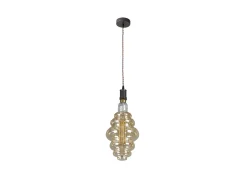 AKUNADECOR Lámpara Suspendida-Colgante Modelo Loreto Marron Con Bombilla Marru00f3n