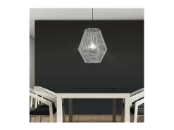 Clearance Colgante modelo Noa acabado aluminio 46 cm(alto) 32 cm(ancho)32 cm(fondo Gris