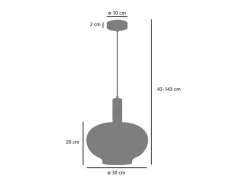 Colgante modelo Pataias acabado cristal /fumé, 43cm(alto) 30cm(ancho) 30cm(fondo) Negro Best