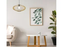 AKUNADECOR Lámpara Suspendida-Colgante Modelo Sapelli Natural De 1 Luz Beige