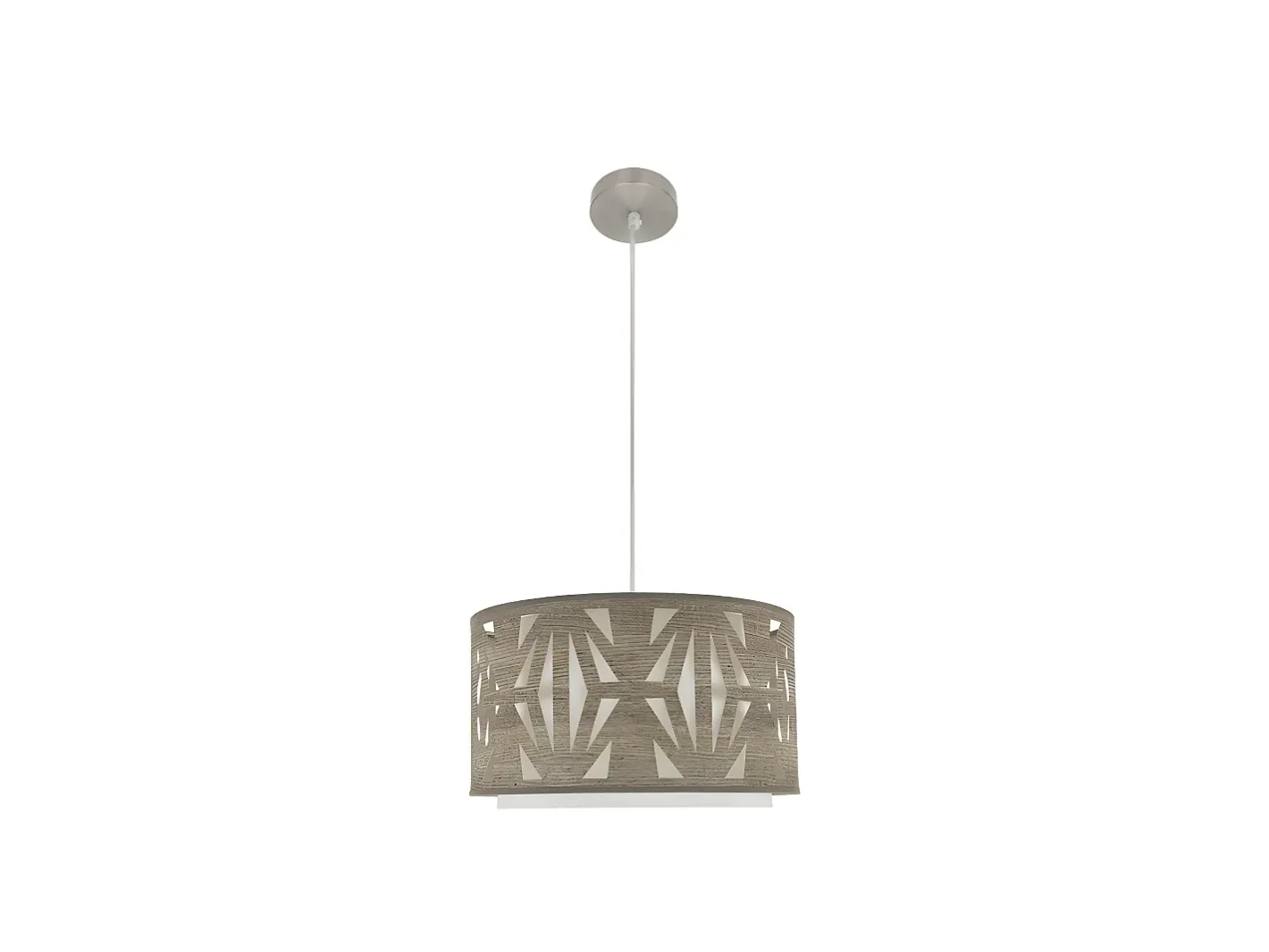AKUNADECOR Lámpara Suspendida-Colgante Niquel/madera Gris Modelo Katerina 1xe27 Regulable Plateado