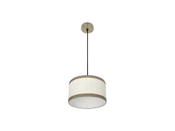 AKUNADECOR Colgante Realizado En Metal Color Cuero 1luz Modelo Soprano Regulable Dorado Best