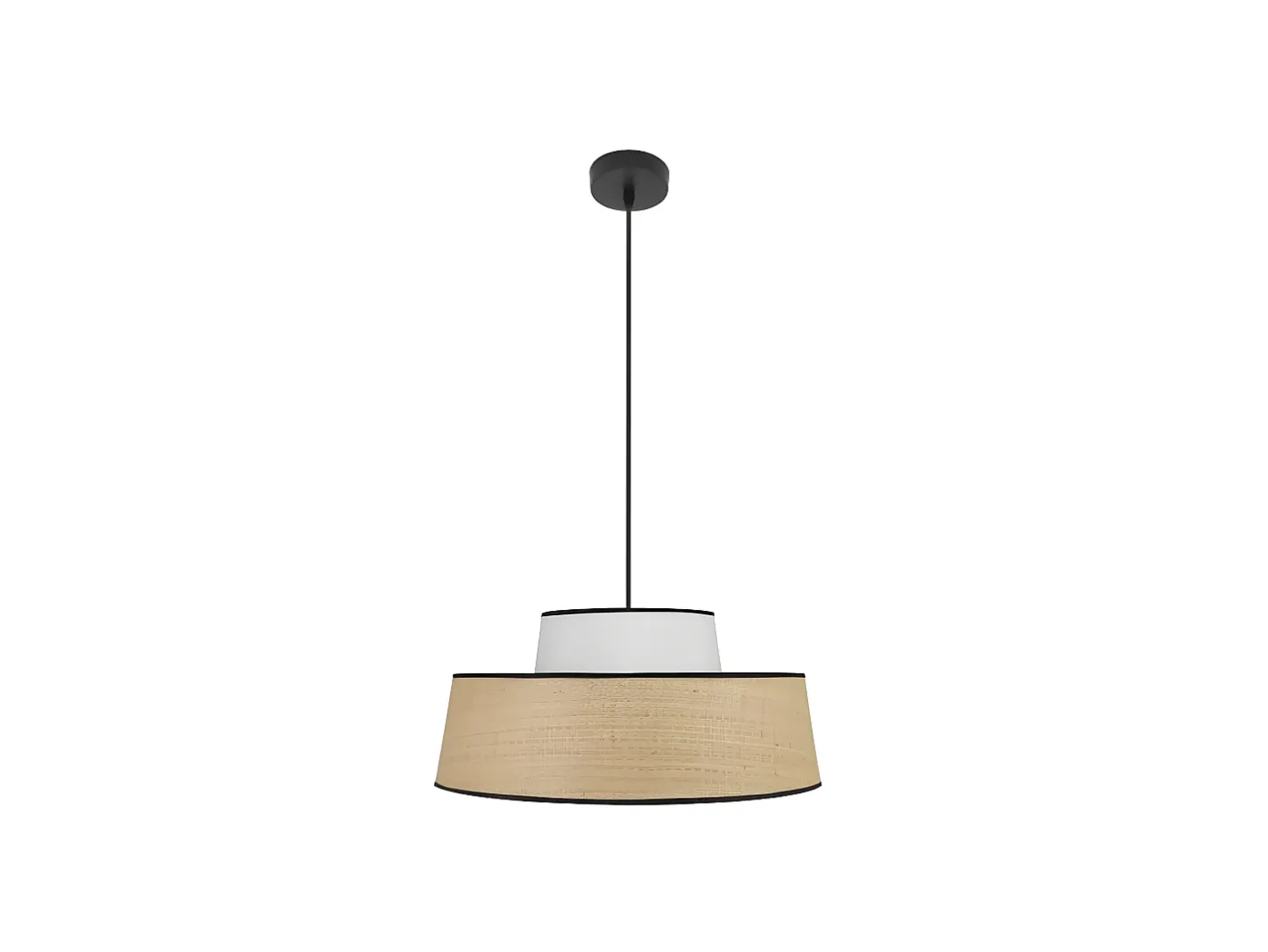 AKUNADECOR Lámpara Suspendida-Colgante Regulable Modelo Jia 1luz Natural/blanco Negro