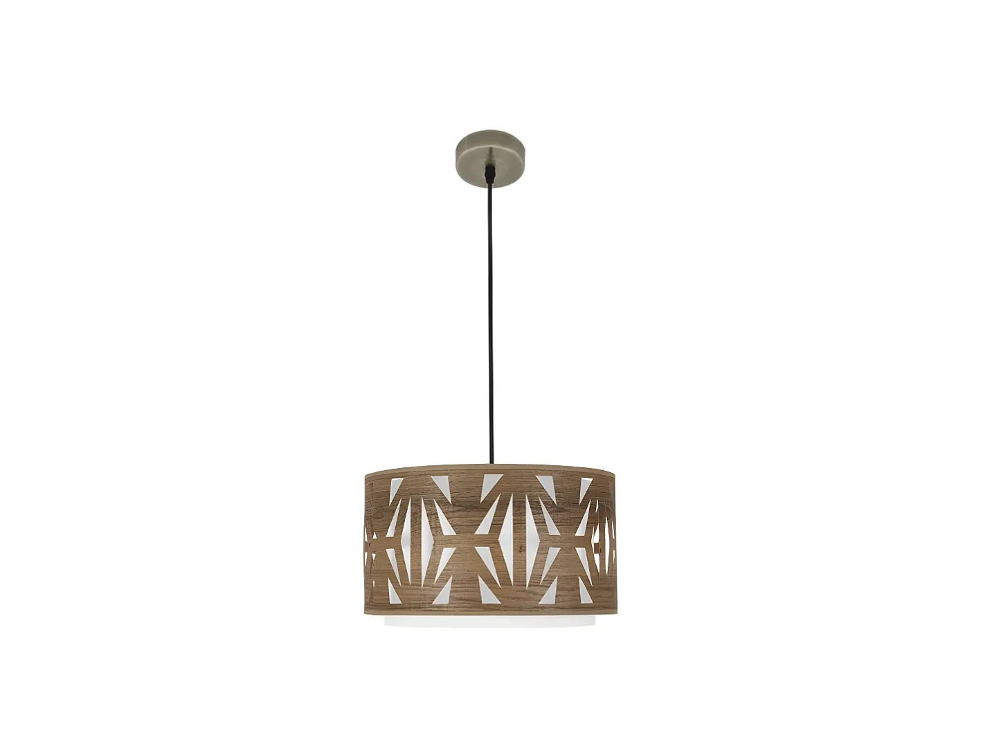 AKUNADECOR Lámpara Suspendida-Colgante Regulable Modelo Katerina 1xe27 Cuero/madera Oscura Dorado