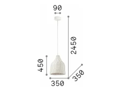 Ideal Lux Colgantes Cúpula Decorativa Madera, E27 Marru00f3n Clearance