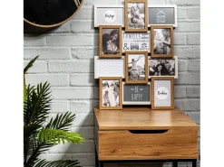 The Home Deco Factory Collage de fotos en madera y blanco 10 x 15 cm Familia 12 fotos Beige New