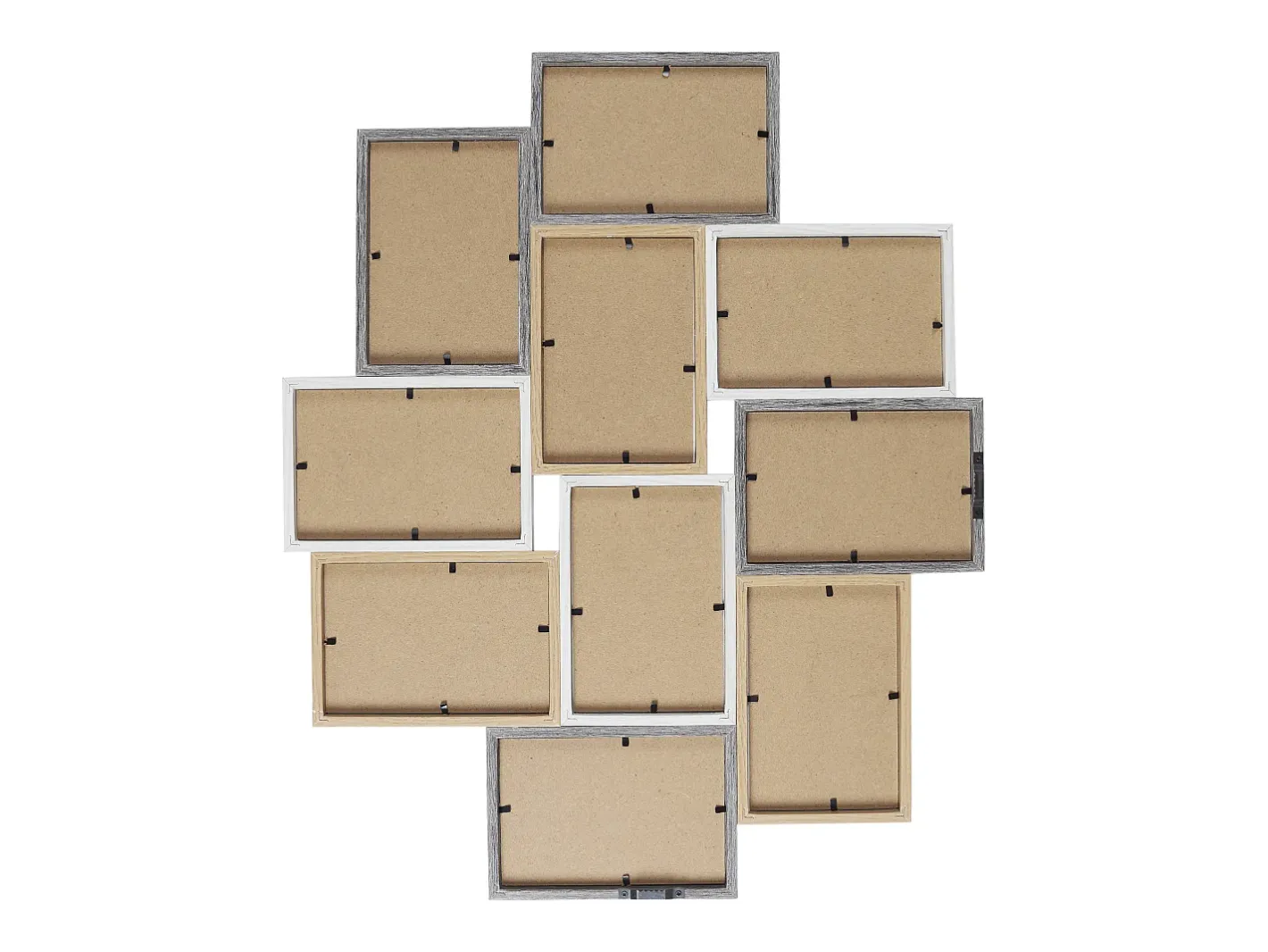 The Home Deco Factory Marco Para Fotos-Collage de fotos en madera y blanco 10 x 15 cm Familia 10 fotos Beige