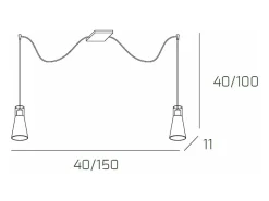 Outlet Cone Sospensione 2 Luci Spostabili Blanco