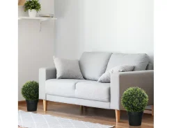 Discount Conjunto de 2 cedros artificiales decorativos, de plástico, color , resistentes a los rayos UV, fáciles de montar (45x45x45cm) Verde