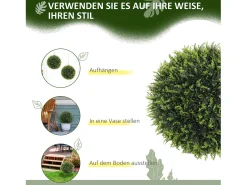 Discount Conjunto de 2 cedros artificiales decorativos, de plástico, color , resistentes a los rayos UV, fáciles de montar (45x45x45cm) Verde