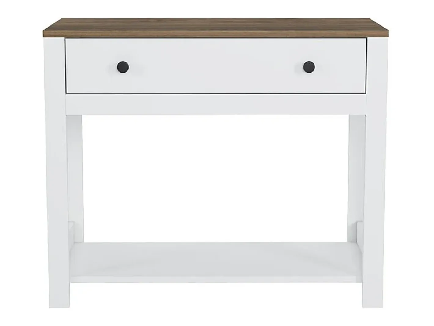 Consola para recibidor color negro estilo clásico con cajón Corlay - Blanco