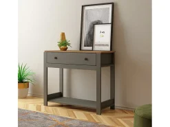 Clearance Consola para recibidor color blanco estilo clásico con cajón Corlay - Negro