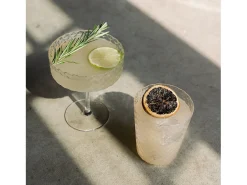 Coppa - Juego de 4 copas de cóctel y vino aromático de 25 cl, diseño elegante - Zafferano, fabricadas en Italia Transparente
