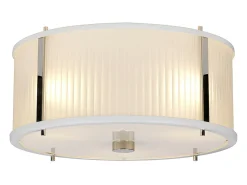 Corona Cylindrical 3 Light Pendel, Vit polerad nickel Blanco Clearance