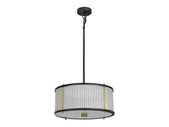 Corona Cylindrical 3 Light Pendel, Museum Brons Marru00f3n Hot