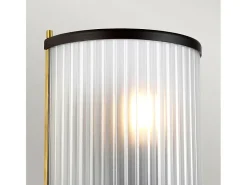 Hot Corona Flush 1 ljus vägglampa, museumsbrons, frostat glas Bronce