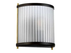 Hot Corona Flush 1 ljus vägglampa, museumsbrons, frostat glas Bronce