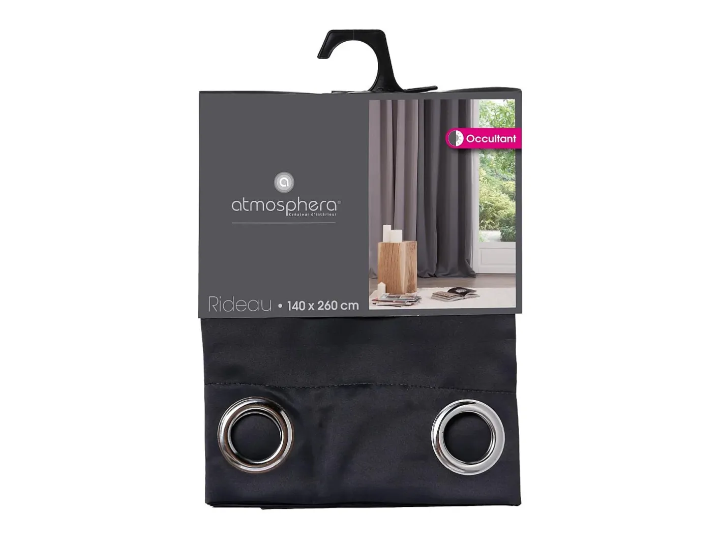 Atmosphera Cortina Gris oscuro Gris 260 x 140 cm Gris antracita Hot