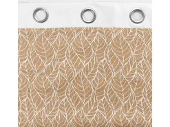 Discount Douceur d'intérieur Cortina bi material con lona de yute estampada 140 x 240 cm Blanco