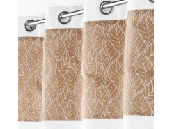 Discount Douceur d'intérieur Cortina bi material con lona de yute estampada 140 x 240 cm Blanco