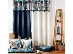 Online Douceur d'intérieur Cortina con estampado exótico 140 x 240 cm Beige