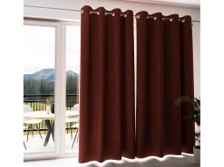 Soleil d'ocre Ropa De Casa-Cortina con ojales 100% blackout 135x250 cm ECLIPSE ladrillo, por Rojo