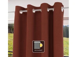 Soleil d'ocre Ropa De Casa-Cortina con ojales 100% blackout 135x250 cm ECLIPSE ladrillo, por Rojo