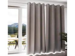 Soleil d'ocre Ropa De Casa-Cortina con ojales aislante y 100% opaca 135x300 cm ECLIPSE , por Blanco