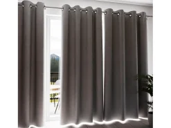 Soleil d'ocre Ropa De Casa-Cortina con ojales aislante y 100% opaca 135x250 cm ECLIPSE , por Blanco