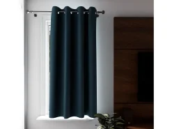 Soleil d'ocre Ropa De Casa-Cortina con ojales aislante y 100% opaca 135x180 cm ECLIPSE pato, por Azul