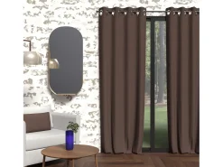 Soleil d'ocre Cortina con ojales aislante 135x250 cm BOHEME marrón, por Marru00f3n Outlet