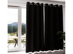 Soleil d'ocre Cortina con ojales aislante y 100% opaca 135x300 cm ECLIPSE , por Negro Best