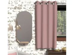Soleil d'ocre Ropa De Casa-Cortina con ojales aislante 135x180 cm BOHEME empolvado, por Rosa