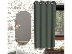 Soleil d'ocre Ropa De Casa-Cortina con ojales aislante 135x180 cm BOHEME caqui, por Verde