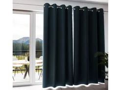 New Soleil d'ocre Cortina con ojales aislante y 100% opaca 135x300 cm ECLIPSE turquesa, por Azul