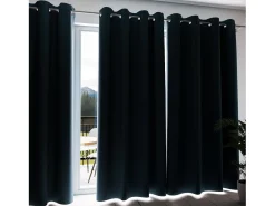 New Soleil d'ocre Cortina con ojales aislante y 100% opaca 135x300 cm ECLIPSE turquesa, por Azul