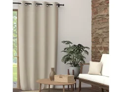 Online Soleil d'ocre Cortina con ojales de algodón puro 135x250 cm lino PANAMÁ, por Beige