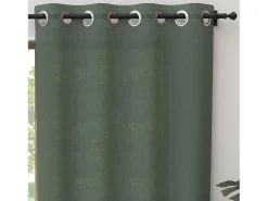 Soleil d'ocre Ropa De Casa-Cortina con ojales de algodón puro 135x250 cm PANAMA caqui, por Verde