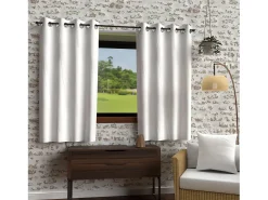Soleil d'ocre Ropa De Casa-Cortina con ojales de microfibra lavada 135x180 cm BOHEME Blanco