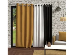 Soleil d'ocre Ropa De Casa-Cortina con ojales de mostaza BOHEME lavada135x250 cm Amarillo