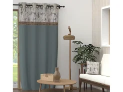 Soleil d'ocre Cortina con ojales de puro algodón 135x250 cm AMBRE, por Verde Hot