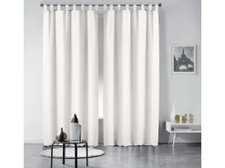 Discount Douceur d'intérieur Cortina con ojales en poliéster liso – Sobriedad y elegancia en atemporal Blanco